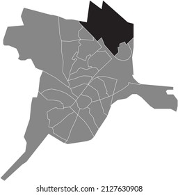 Black flat blank highlighted location map of the VATHORST DISTRICT inside gray administrative map of Amersfoort, Netherlands