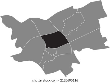 Black flat blank highlighted location map of the NOORD DISTRICT inside gray administrative map of 's-Hertogenbosch, Netherlands