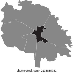 Black flat blank highlighted location map of the HALYCH (HALYTSKYI) DISTRICT inside gray administrative map of Lviv, Ukraine
