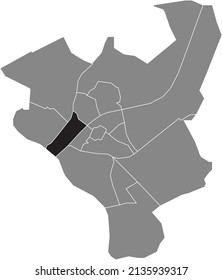 Mapa de ubicación resaltado en blanco y negro del DISTRITO POORT VAN ZWOLLE dentro del mapa administrativo gris de Zwolle, Países Bajos
