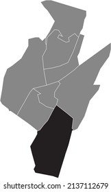 Mapa de ubicación resaltado en blanco y negro del DISTRITO OVERDIE dentro del mapa administrativo gris de Alkmaar, Países Bajos