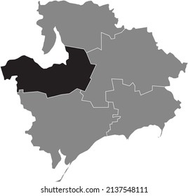 Mapa de ubicación resaltado en blanco y negro de la RAIÓN VASYLIVKA dentro del mapa de las lluvias grises del área administrativa ucraniana del óblast de Zaporizhia, Ucrania