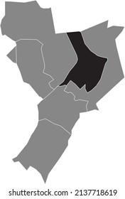 Mapa de ubicación resaltado en blanco y negro del DISTRITO VENLO-STAD dentro del mapa administrativo gris de Venlo, Países Bajos
