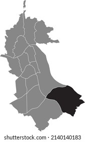 Mapa de ubicación resaltado en blanco y negro del DISTRITO PICHLING dentro del mapa administrativo gris de Linz, Austria