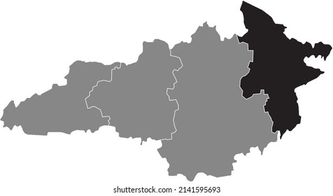 Mapa de ubicación resaltado en blanco y negro de OLEKSANDRIIA RAION dentro del mapa de las lluvias grises del área administrativa ucraniana del óblast de Kirovohrad, Ucrania