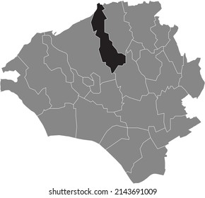 Schwarze, flache, hervorgehobene Ortskarte des SONNENBERG DISTRICT in grauem Stadtplan von Wiesbaden, Deutschland