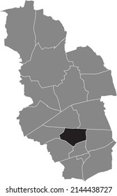 Black flat blank highlighted location map of the SCHALKE DISTRICT inside gray administrative map of Gelsenkirchen, Germany
