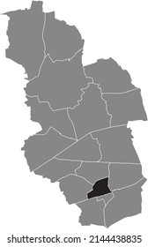 Black flat blank highlighted location map of the ALTSTADT DISTRICT inside gray administrative map of Gelsenkirchen, Germany