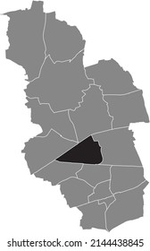 Black flat blank highlighted location map of the SCHALKE-NORD DISTRICT inside gray administrative map of Gelsenkirchen, Germany