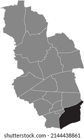 Mapa de localización resaltado en blanco y negro del DISTRITO ÜCKENDORF dentro del mapa administrativo gris de Gelsenkirchen, Alemania