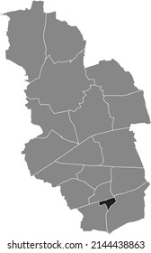 Mapa de ubicación resaltado en blanco y negro del DISTRITO NEUSTADT dentro del mapa administrativo gris de Gelsenkirchen, Alemania