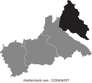Mapa de ubicación resaltado en blanco y negro de la RAIÓN ZOLOTONOSHA dentro del mapa de las lluvias grises del área administrativa ucraniana del óblast de Cherkasy, Ucrania