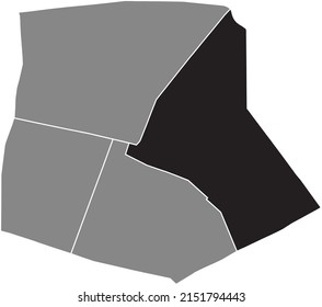 Black flat blank highlighted location map of the HÔPITAL-SAINT-LOUIS QUARTER inside gray administrative map of the 10th arrondissement (de l'Entrepôt), Paris, France