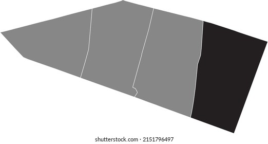 Mapa de ubicación resaltado en blanco y negro del BONNE-NOUVELLE dentro del mapa administrativo gris del 2do distrito (De la Bourse), París, Francia