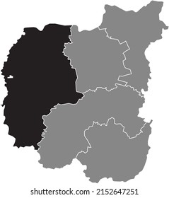 Mapa de ubicación resaltado en blanco y negro de la RAIÓN CHERNIHIV dentro del mapa de las lluvias grises del área administrativa ucraniana del óblast de Chernihiv, Ucrania