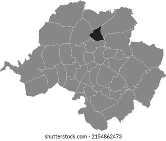 Mapa de ubicación resaltado en blanco y negro del DISTRITO FURTH dentro del mapa administrativo gris de Chemnitz, Alemania