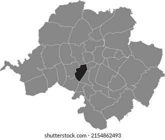 Schwarz-flaches, weißes, hervorgehobenes Ortsbild des KAPPEL DISTRICT in grauem Stadtplan von Chemnitz, Deutschland