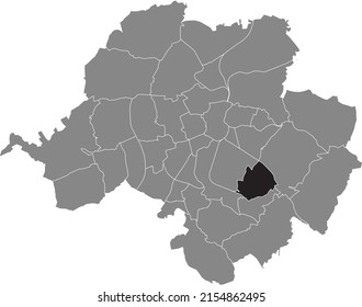 Black flat blank highlighted location map of the REICHENHAIN DISTRICT inside gray administrative map of Chemnitz, Germany