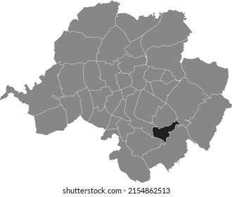 Black flat blank highlighted location map of the ERFENSCHLAG DISTRICT inside gray administrative map of Chemnitz, Germany
