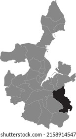 Black flat blank highlighted location map of the ELMSCHENHAGEN DISTRICT inside gray administrative map of Kiel, Germany svg