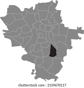 Black flat blank highlighted location map of the DIESELSTRAßE DISTRICT inside gray administrative map of Halle (Saale), Germany