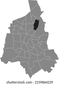 Mapa de ubicación resaltada en blanco plano negro del 
DISTRITO MAGDEBURG-INDUSTRIEHAFEN dentro del mapa administrativo gris de Magdeburg, Alemania