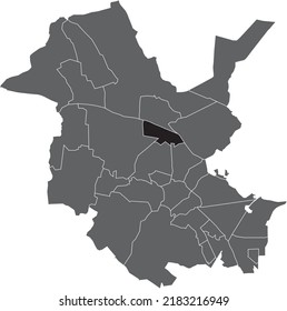 Mapa de ubicación resaltada en blanco plano negro del 
DISTRITO NEDLITZ dentro del mapa administrativo gris de Potsdam, Alemania
