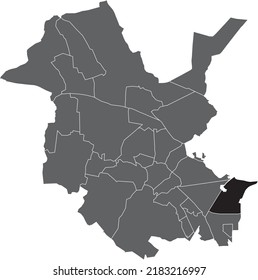 Schwarz-Flachbildschirm-Standortkarte 
STERN DISTRICT in grauer Stadtplan von Potsdam, Deutschland