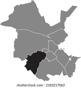 Schwarz-Flachbildschirm-Standortkarte 
WESTLICHE VORSTÄDTE BOROUGH im grauen Stadtplan von Potsdam, Deutschland