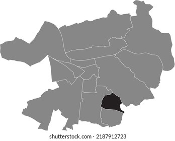 Schwarz-Flachbildschirm-Standortkarte 
BOXBERG DISTRICT in grauer Verwaltungskarte von Heidelberg, Deutschland