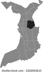 Mapa de ubicación resaltada en blanco plano negro del 
BUSCHKÄMPEN TRIMESTRE dentro del mapa administrativo gris de Bremerhaven, Alemania
