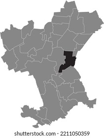 Black flat blank highlighted location map of the BARUM DISTRICT inside gray administrative map of Salzgitter, Germany