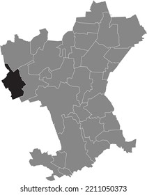 Mapa de ubicación resaltado en blanco y negro del DISTRITO OSTERLINDE dentro del mapa administrativo gris de Salzgitter, Alemania