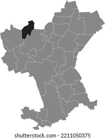 Mapa de ubicación resaltado en blanco y negro del DISTRITO REPPNER dentro del mapa administrativo gris de Salzgitter, Alemania