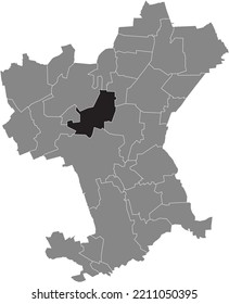 Mapa de ubicación resaltada en blanco plano negro del 
DISTRITO SALDER dentro del mapa administrativo gris de Salzgitter, Alemania