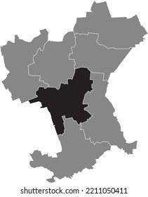 Mapa de ubicación resaltado en blanco y negro del MUNICIPIO OCCIDENTAL ORTSCHAFT dentro del mapa administrativo gris de Salzgitter, Alemania