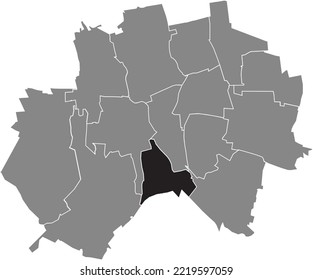 Black flat blank highlighted location map of the OCHTERSUM MUNICIPALITY inside gray administrative map of Hildesheim, Germany