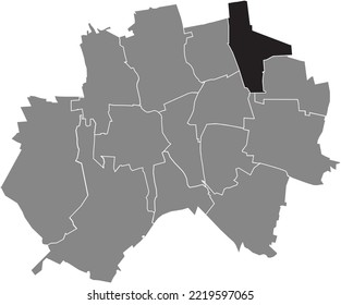 Black flat blank highlighted location map of the BAVENSTEDT MUNICIPALITY inside gray administrative map of Hildesheim, Germany