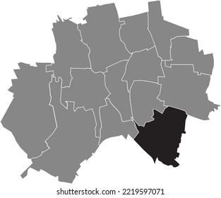 Black flat blank highlighted location map of the ITZUM-MARIENBURG MUNICIPALITY inside gray administrative map of Hildesheim, Germany