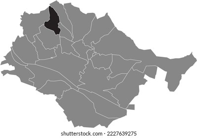 Black flat blank highlighted location map of the KRUMMENACKER MUNICIPALITY inside gray administrative map of Esslingen, Germany
