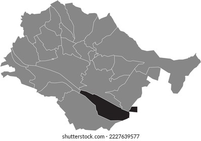 Black flat blank highlighted location map of the SIRNAU MUNICIPALITY inside gray administrative map of Esslingen, Germany