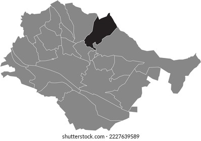 Black flat blank highlighted location map of the WIFLINGSHAUSEN MUNICIPALITY inside gray administrative map of Esslingen, Germany