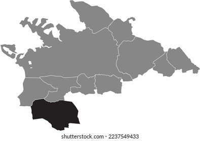 Mapa de localización resaltado plano negro del CUARTO TANNHEIM dentro del mapa administrativo gris de VILLINGEN-SCHWENNINGEN, Alemania