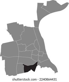 Mapa de ubicación resaltado en blanco plano negro del CUARTO DE WEINSHEIM dentro del mapa administrativo gris de WORMS, Alemania