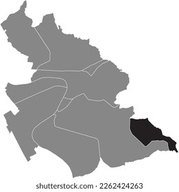 Black flat blank highlighted location map of the GAILBACH BOROUGH inside gray administrative map of ASCHAFFENBURG, Germany