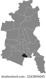 Schwarz-flaches, weißes, hervorgehobenes Ortsbild des HAIDEBURG BOROUGH in grauer Verwaltungskarte von DESSAU, Deutschland