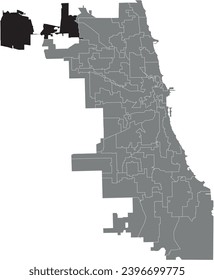 Black flat blank highlighted location map of the WARD 41 inside gray administrative map of CHICAGO CITY COUNCIL