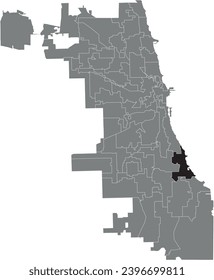 Black flat blank highlighted location map of the WARD 5 inside gray administrative map of CHICAGO CITY COUNCIL