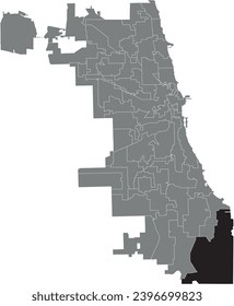 Black flat blank highlighted location map of the WARD 10 inside gray administrative map of CHICAGO CITY COUNCIL