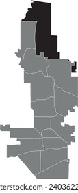 Mapa de ubicación resaltado en blanco y negro de la comunidad sin incorporación del NUEVO RÍO dentro del mapa administrativo gris de la ciudad de PHOENIX, ARIZONA
